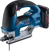 Bosch GST 18V-155 BC cordless jigsaw for deep wood cuts.
