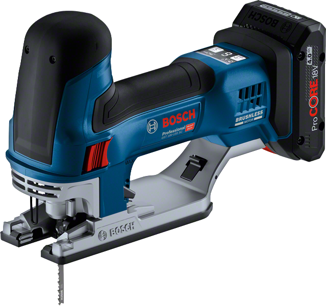 Bosch GST 18V-155 SC cordless jigsaw with 4Ah ProCORE battery.