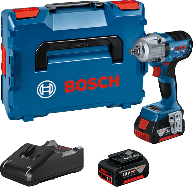 Bosch GDS 18V-450 cordless impact wrench set.
