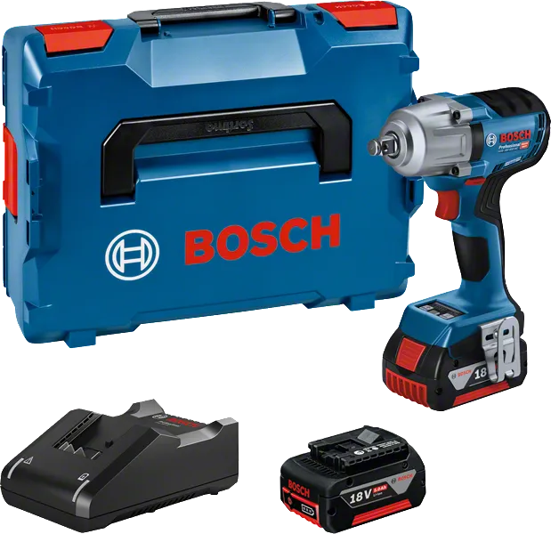 Bosch GDS 18V-450 cordless impact wrench set.