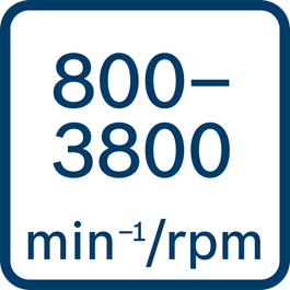 No load speed 800 – 3800 min-1/rpm