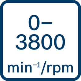  No load speed 0 – 3800 min-1/rpm