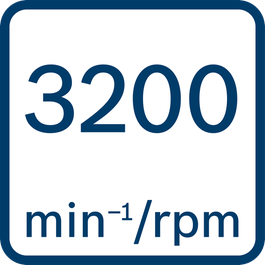  No load speed 3200 min-1/rpm