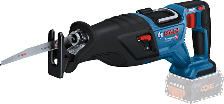 Bosch GSA 18V-28 reciprocating saw with 5.5Ah ProCORE battery.