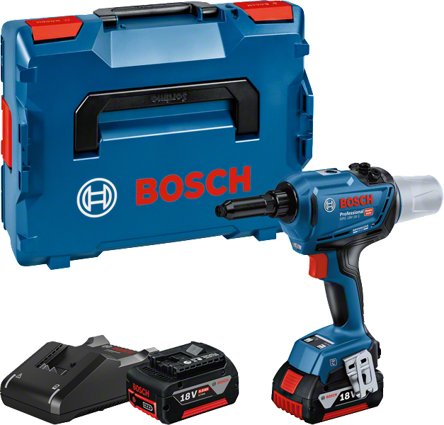 Bosch GRG 18V-16 C cordless rivet gun with case.