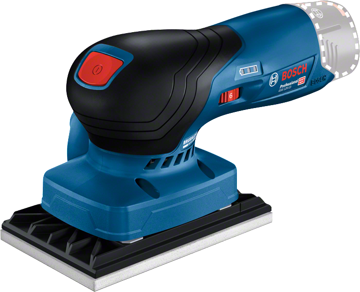 Bosch GSS 12V-13 cordless orbital sander, 12V battery.