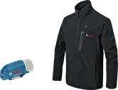 Bosch heated jacket with USB battery adapter.