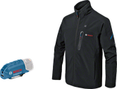 Bosch heated jacket with USB battery adapter.