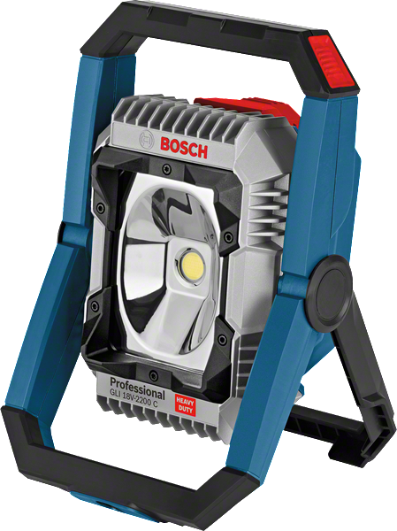 Bosch GLI 18V-2200 C LED work light with adjustable stand.