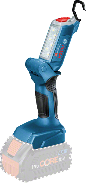 Bosch GLI 180-LI cordless work light with LED panel.