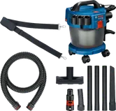 Bosch GAS 18V-10 L cordless wet and dry vacuum set.