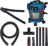 Bosch GAS 18V-10 L cordless wet and dry vacuum set.