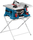 Bosch GTS 635-216 table saw with stand.