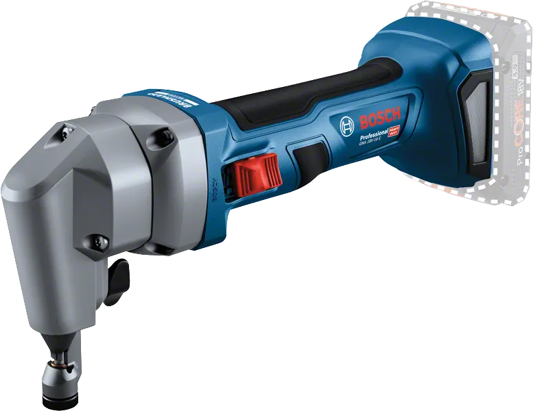 Bosch GNA 18V-16 cordless nibbler for sheet metal cutting.
