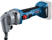 Bosch GNA 18V-16 cordless nibbler for sheet metal cutting.