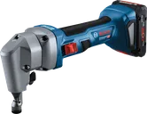 Bosch GNA 18V-16 E cordless nibbler for steel cutting.
