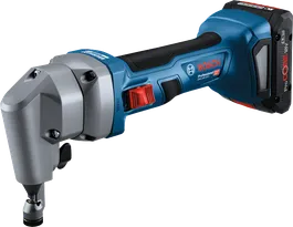 Bosch GNA 18V-16 E cordless nibbler for steel cutting.