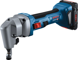 Bosch GNA 18V-16 E cordless nibbler for steel cutting.