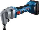 Bosch GNA 18V-16 E cordless nibbler for steel cutting.