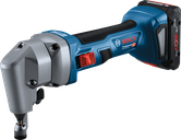 Bosch GNA 18V-16 E cordless nibbler for steel cutting.