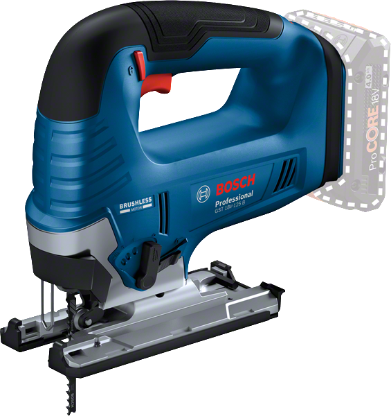 Bosch GST 18V-125 B cordless jigsaw with brushless motor.