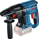 Bosch cordless rotary hammer GBH 18V-21 with side handle.