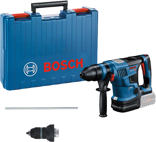 Bosch GBH 18V-34 CF cordless rotary hammer with case.