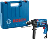 Bosch GSB 13 RE drill with side handle and carrying case.