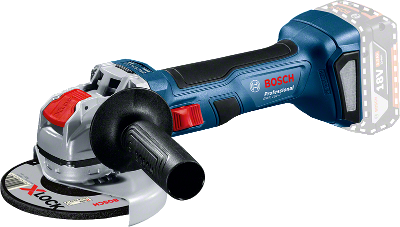 Bosch GWX 18V-7 cordless angle grinder with X-LOCK.