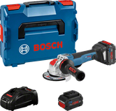 Bosch GWX 18V-10 angle grinder with case and batteries.