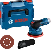 Bosch GEX 12V-125 cordless random orbit sander set.