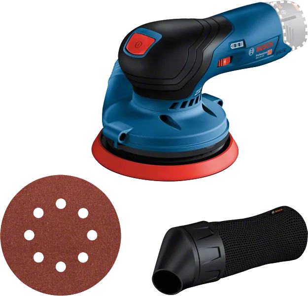 Bosch GEX 12V-125 cordless random orbit sander set.