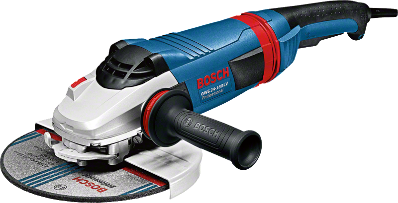 Bosch GWS 24-180 LV angle grinder with side handle.