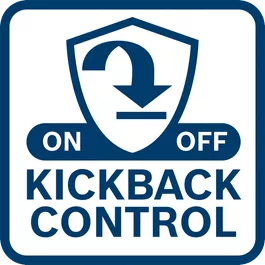 Reduces the risk of sudden tool reactions in bind-up scenario thanks to automatic tool shutdown. Function can be switched off