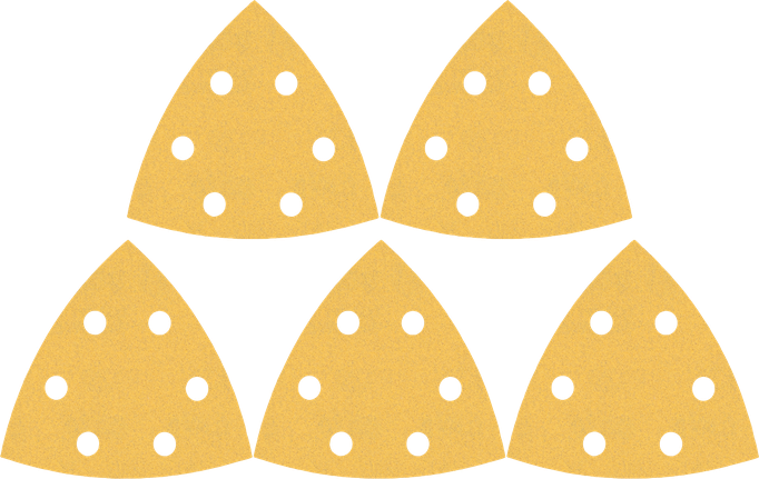 Bosch sanding sheets set for multi-tool, 10-hole design.