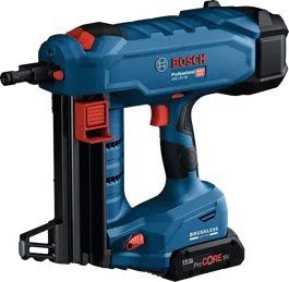 Bosch GNB 18V-38 cordless nailer with ProCORE18V battery.