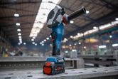 Bosch GWX 18V-15 PSC cordless angle grinder with X-LOCK.