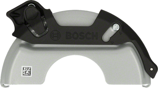 Bosch angle grinder protective guard for safe cutting.