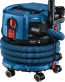 Bosch GAS 18V-12 MC cordless dust extractor with hose.