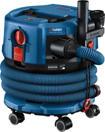 Bosch GAS 18V-12 MC cordless dust extractor with hose.