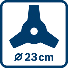 3 teeth blade diameter 23 cm