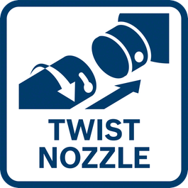 The robust nozzle is effortlessly clicked and twisted into position.