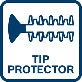 Tip at the end of the blade that protects against cutting hedges against walls and fences