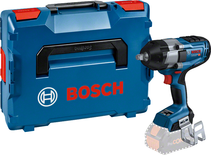 Bosch GDS 18V-1000 cordless impact wrench with case.