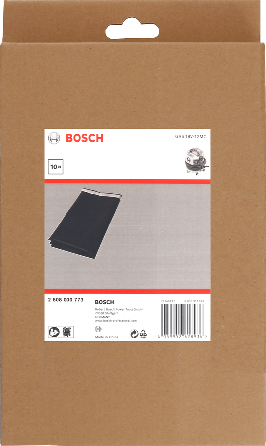 Bosch disposal bag 265x125x12mm.
