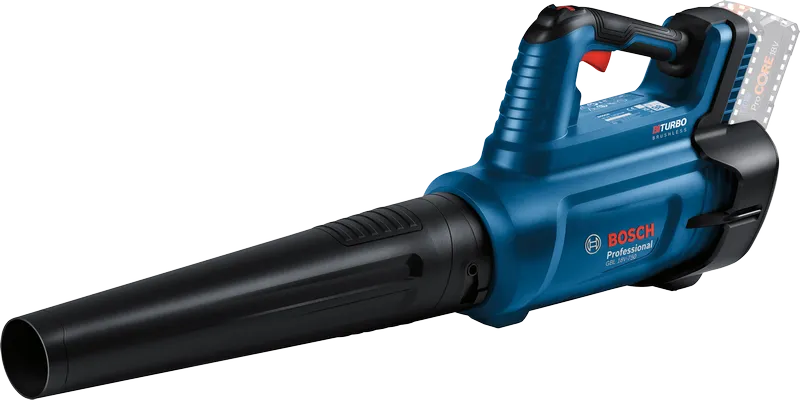 Bosch GBL 18V-750 cordless leaf blower with ergonomic handle.