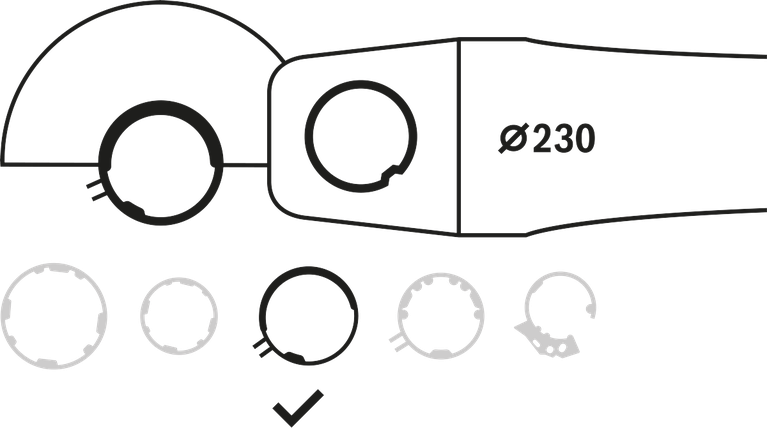 Cut-off protective guard Bosch 230mm combination guard for angle grinder.