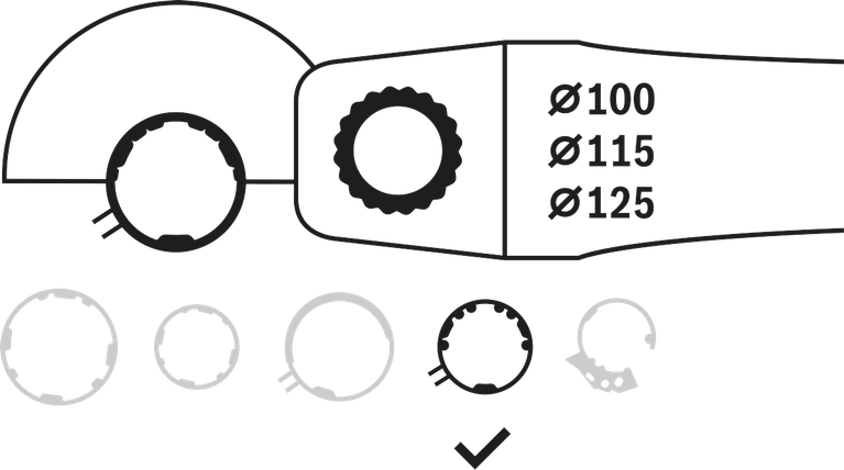 Protective guard with cover Bosch combination guard screw-fitting for 100, 115, 125 mm angle grinders.