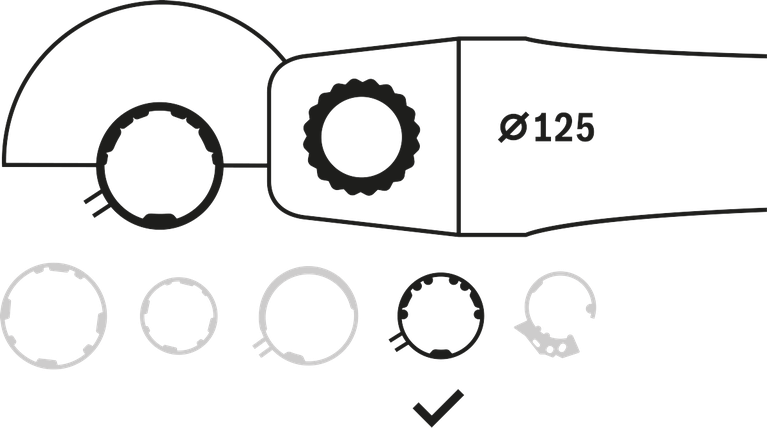 Protective guard with cover Bosch 125mm angle grinder combination guard screw fitting.