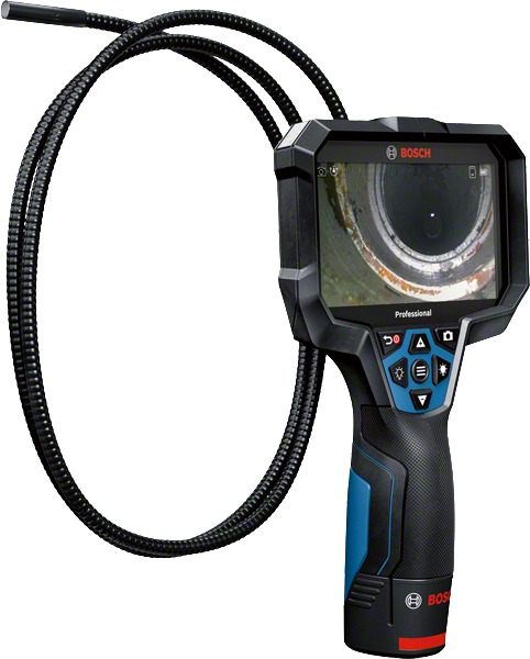 Bosch GIC 12V-5-27 C inspection camera with 5-inch display.